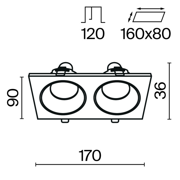 Встраиваемый светильник Technical DL033-2-02B