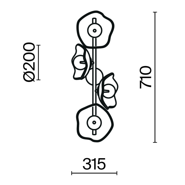 Настенный светильник (бра) Maytoni MOD207WL-04BS