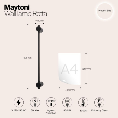 Настенный светильник (бра) Maytoni MOD413WL-L6B3K