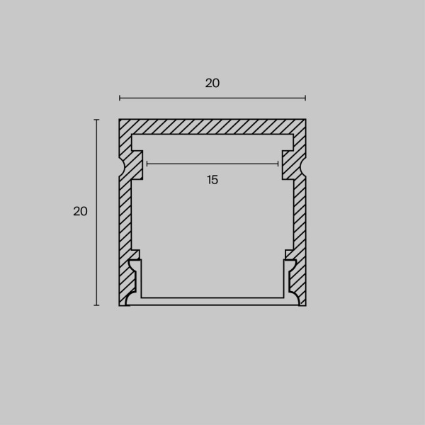 Алюминиевый профиль накладной 20x20