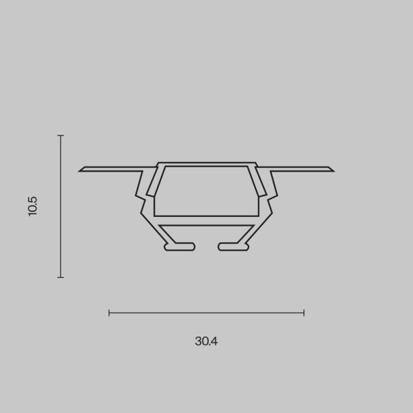 Алюминиевый профиль встраиваемый 30x10