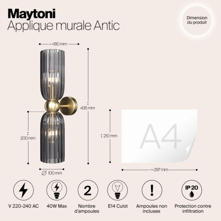 Настенный светильник (бра) Maytoni MOD302WL-02GR