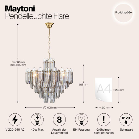 Подвесной светильник Maytoni DIA200PL-08G