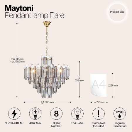 Подвесной светильник Maytoni DIA200PL-08G