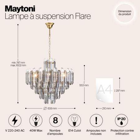 Подвесной светильник Maytoni DIA200PL-08G