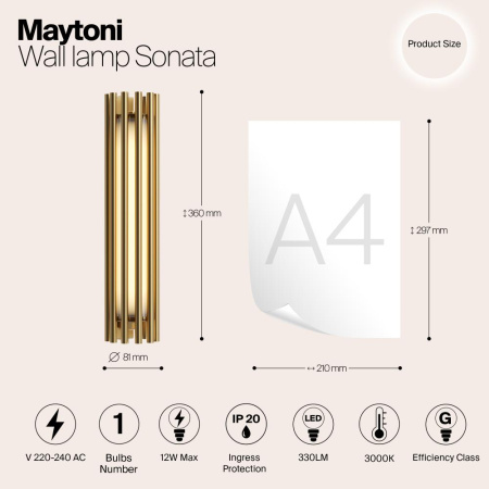 Настенный светильник (бра) Maytoni MOD410WL-L12BS3K