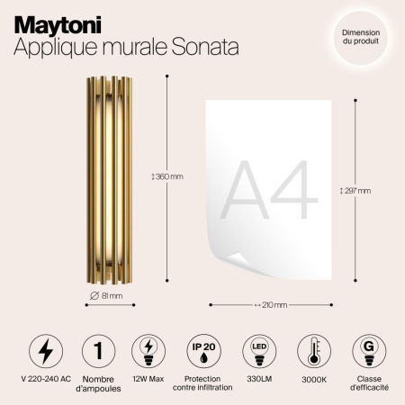Настенный светильник (бра) Maytoni MOD410WL-L12BS3K
