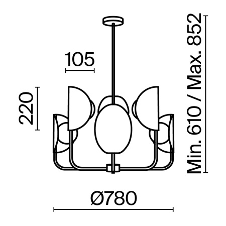 Подвесной светильник Maytoni MOD164PL-06BS