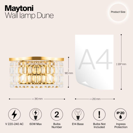Настенный светильник (бра) Maytoni DIA005WL-02G