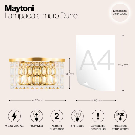 Настенный светильник (бра) Maytoni DIA005WL-02G