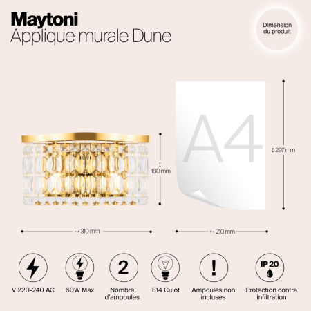 Настенный светильник (бра) Maytoni DIA005WL-02G