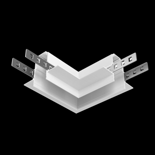 Коннектор угловой Exility встраиваемый под ГКЛ 12,5мм, белый