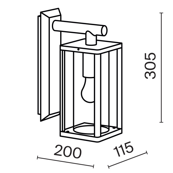 Настенный светильник (бра) Outdoor O452WL-01GF1