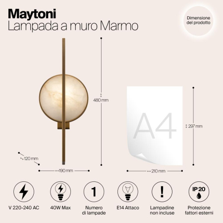 Настенный светильник (бра) Maytoni MOD099WL-01G