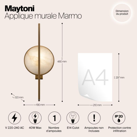 Настенный светильник (бра) Maytoni MOD099WL-01G