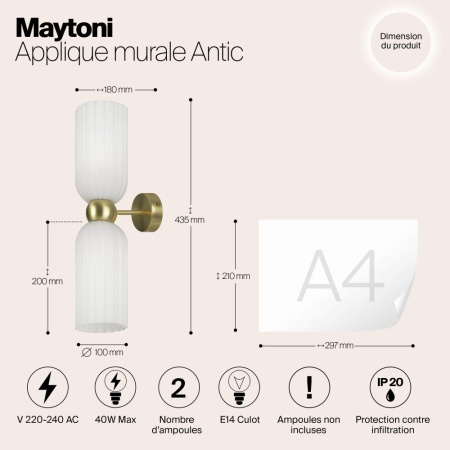 Настенный светильник (бра) Maytoni MOD302WL-02W