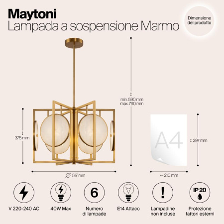 Подвесной светильник Maytoni MOD099PL-06G