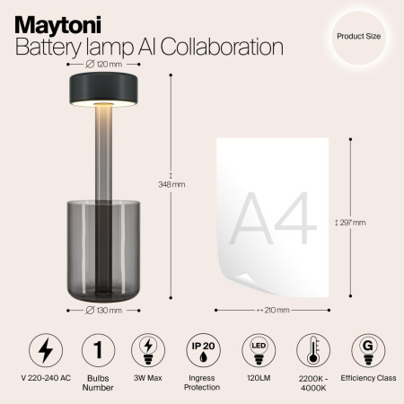 Аккумуляторный светильник Maytoni MOD229TL-L3B3K3