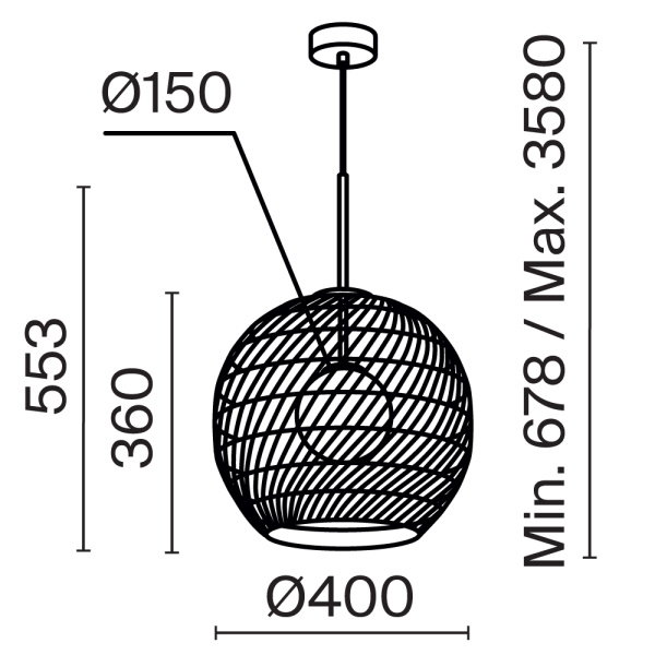 Подвесной светильник Maytoni MOD204PL-01BG
