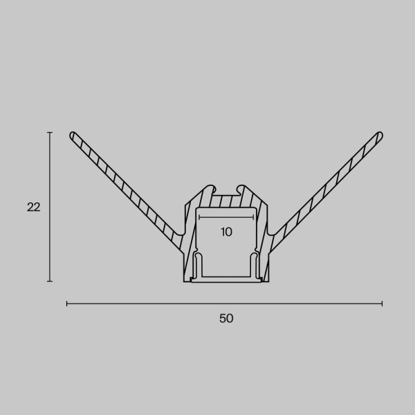 Алюминиевый профиль скрытого монтажа 50x22