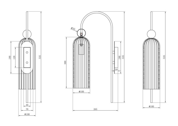 Настенный светильник (бра) Maytoni MOD302WL-01CG