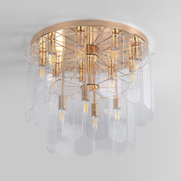 Потолочная люстра со стеклянными плафонами 60170 золото