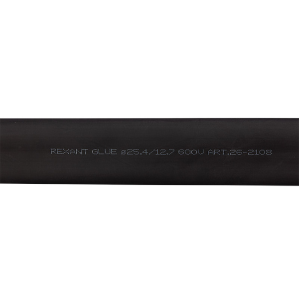 Трубка термоусаживаемая СТТК (2:1) двустенная клеевая 25,4/12,7мм, черная, упаковка 5 шт. по 1м REXANT
