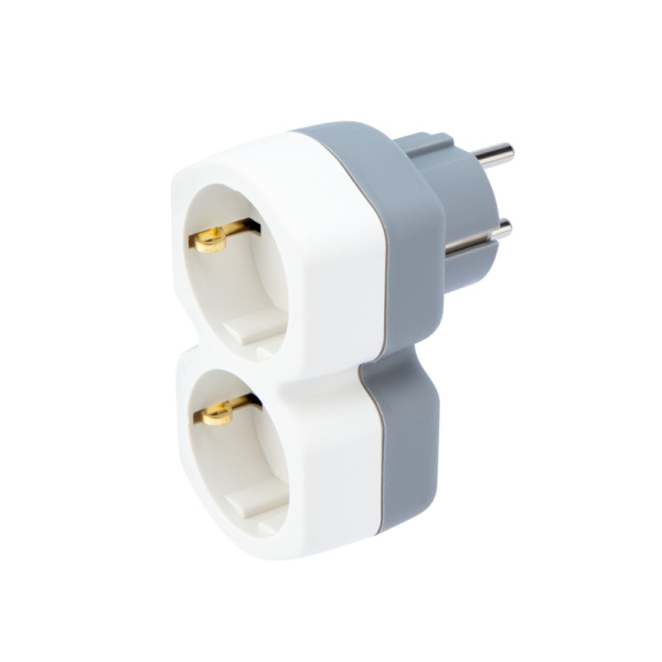 Двойник электрический 16А с/з и защитными шторками, белый REXANT 