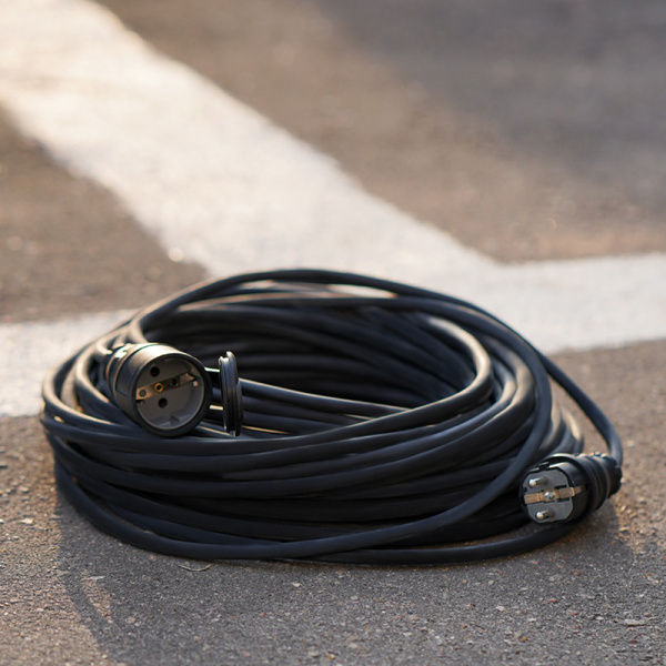 Удлинитель-шнур КГ 3х1,5, 30м, морозостойкий, с/з, 16А, 3500Вт, IP44 (Сделано в России) REXANT