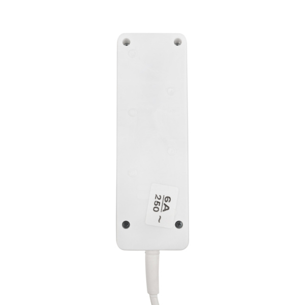 Удлинитель 3 гнезда, 1,5м, 3х0,75мм², с/з, с кнопкой, белый PROconnect