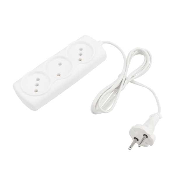 Удлинитель STANDARD 3 гнезда, 1,5м, 2х0,75мм², б/з, белый PROconnect