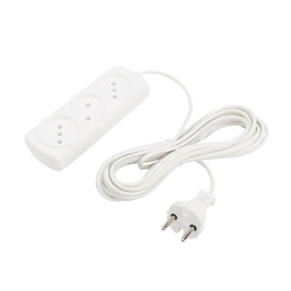 Удлинитель STANDARD 3 гнезда, 5м, 2х0,75мм², б/з, белый PROconnect