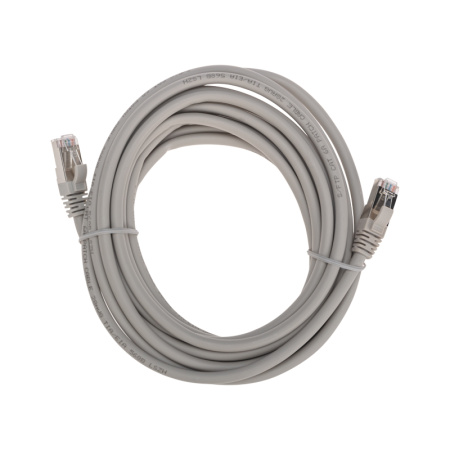 Патч-корд S/FTP, CAT 6A (10G), RJ45-RJ45, 28AWG, LSZH, серый, 5м REXANT