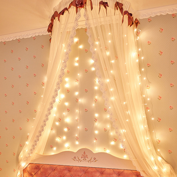 Гирлянда Светодиодный Дождь 3х2 м, свечение с динамикой, прозрачный провод, 230 В, цвет теплый белый