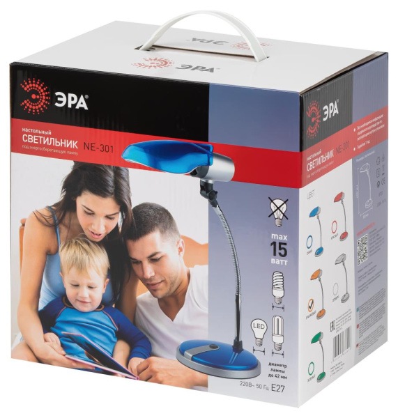 Настольный светильник ЭРА NE-301-E27-15W-OR оранжевый