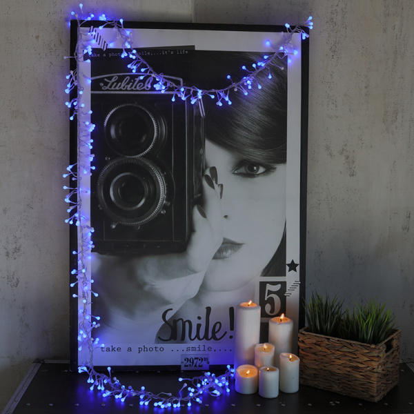 Гирлянда Мишура LED 3 м прозрачный ПВХ, 288 диодов, цвет синий