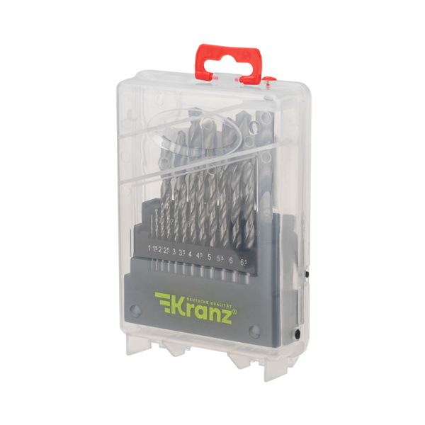 Набор сверл по металлу, 1-10мм (через 0,5мм), HSS 4241, цилиндрический хвостовик, 19 шт. KRANZ