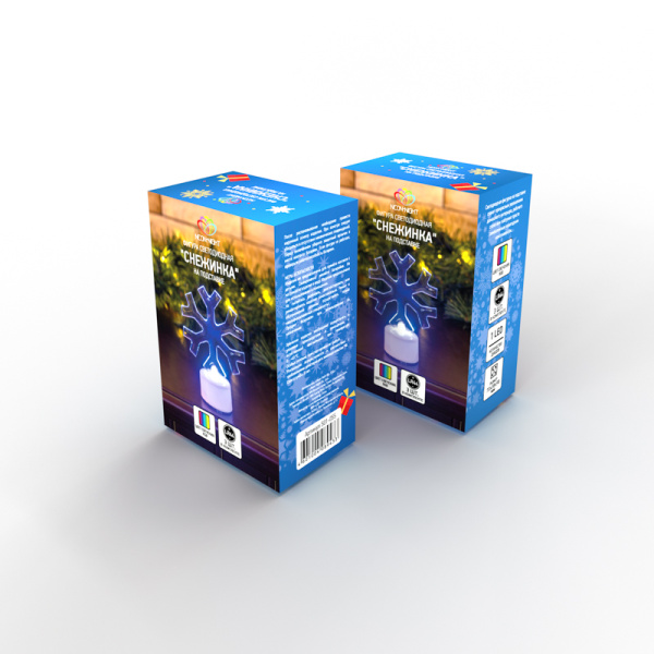 Фигура светодиодная на подставке Снежинка, RGB