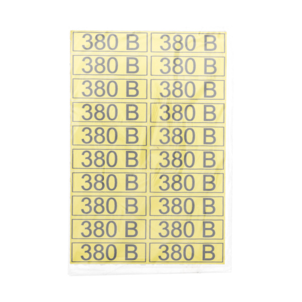Наклейка знак электробезопасности «380 В» 15х50мм (20 шт. на листе) REXANT