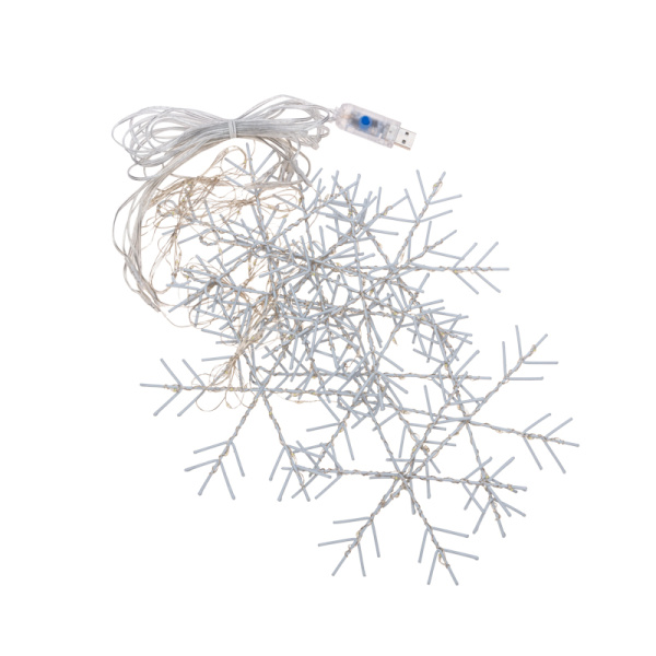 Гирлянда Светодиодный занавес из росы с фигурами Снежинок БЕЛЫЙ IP20 USB + пульт управления NEON-NIGHT