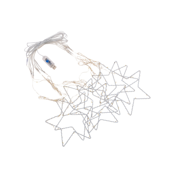 Гирлянда Светодиодный занавес из росы с фигурами Звезд МУЛЬТИКОЛОР IP20 USB + пульт управления NEON-NIGHT