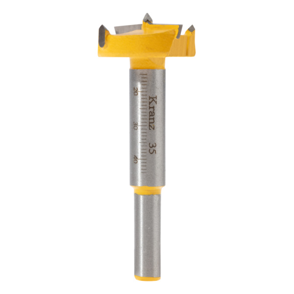 Сверло Форстнера по дереву, 35мм, цилиндрический хвостовик KRANZ