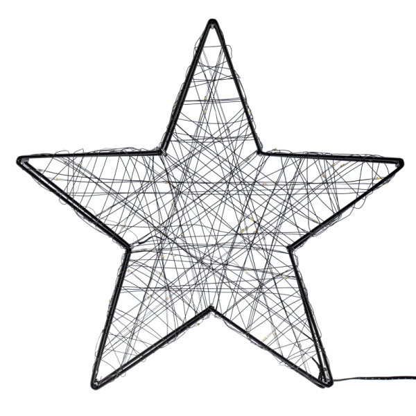 Металлическая 3D-фигура Звезда 35см, цвет свечения теплый белый, питание 3хAA (не в комплекте) NEON-NIGHT