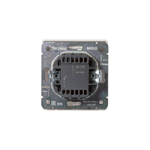 Выключатель ROUND 1 кл 10А с/у перламутр KRANZ