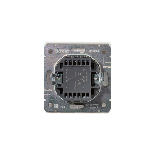 Выключатель ROUND 1 кл перекрестный (переключатель) 10А с/у перламутр KRANZ