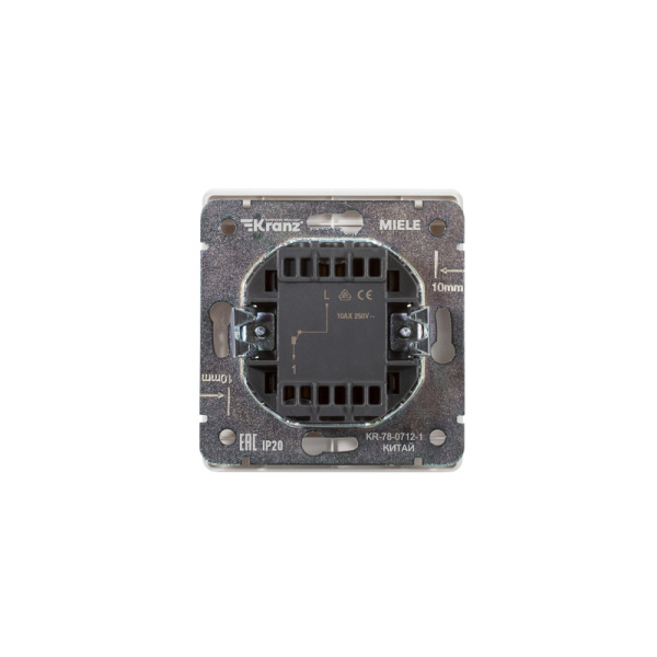 Выключатель ROUND 1 кл возвратный 10А с/у перламутр KRANZ