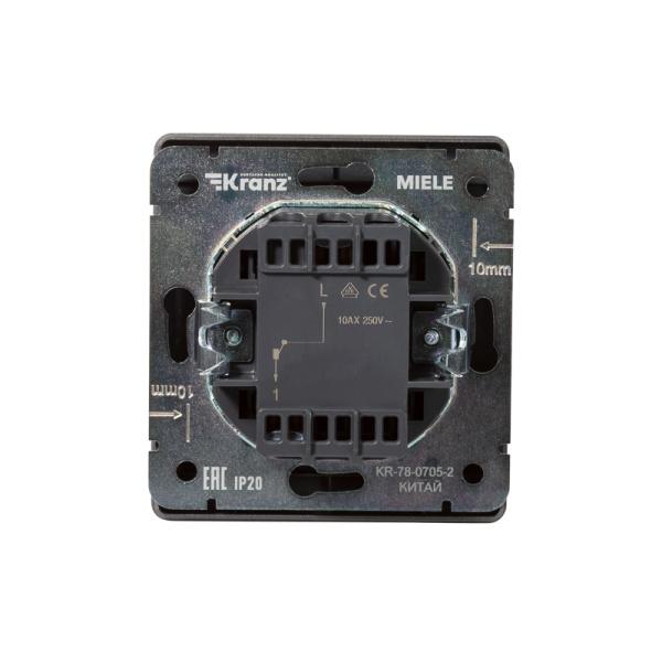 Выключатель ROUND 1 кл 10А с/у титан KRANZ