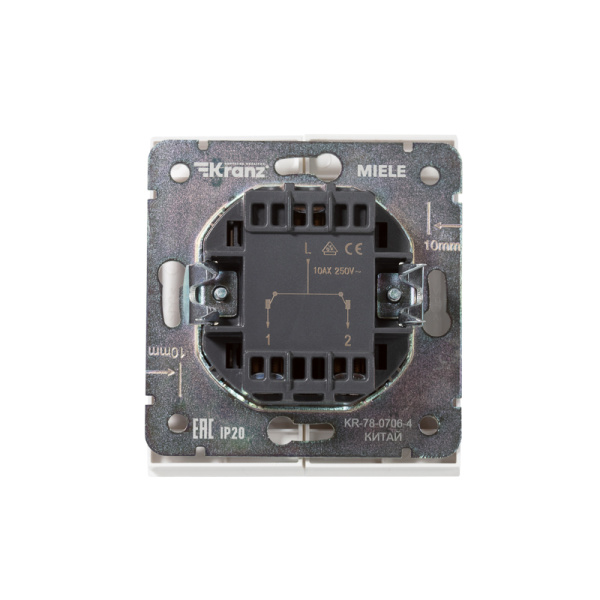 Выключатель STRONG 2 кл 10А с/у жемчуг KRANZ