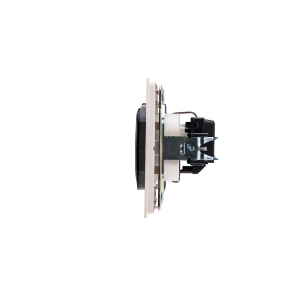 Розетка STRONG 1-ая с/з с/у, со шторками и крышкой 16А жемчуг KRANZ