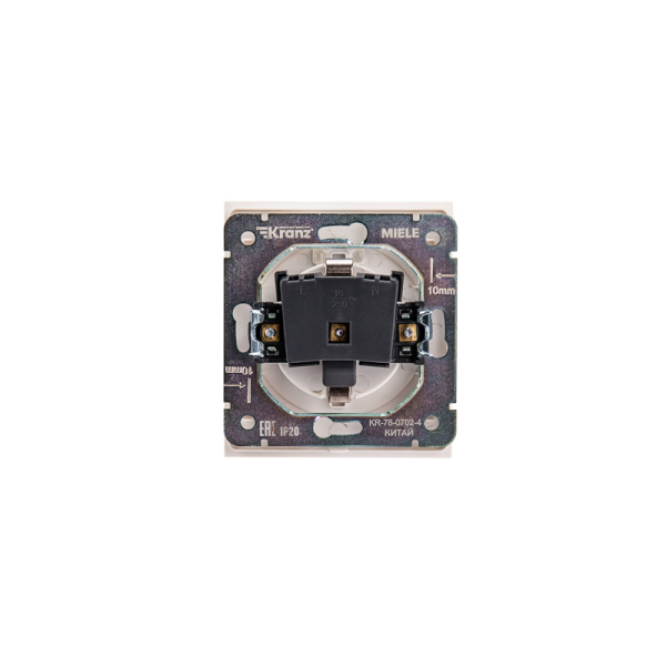 Розетка STRONG 1-ая с/з с/у, со шторками и крышкой 16А жемчуг KRANZ